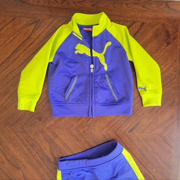 Puma Track Outfit Size 18 Months *NWOT* Purple & Lime Green - Picture 4 of 6
